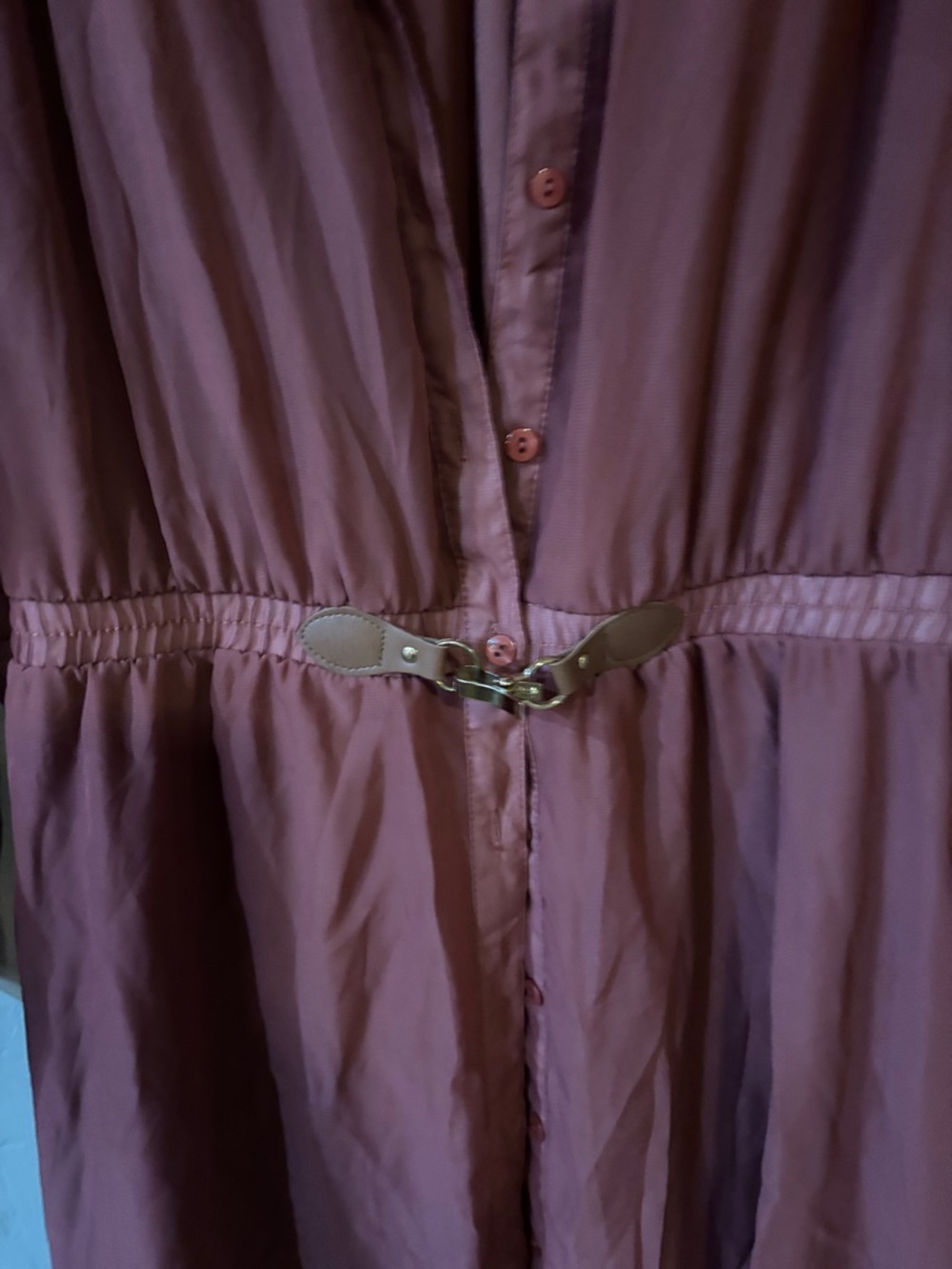 Almost Famous Mauve Long-Sleeve Belted Shirt Dress - Picture 8 of 10